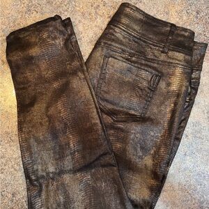 City Chic Skylar High Rose Skinny- Metallic Bronze Skinny Pants